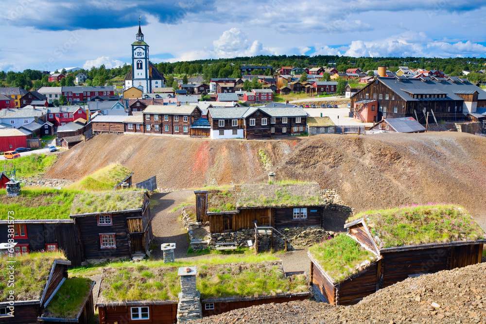 Panorama of the mining town of Røros, Norway