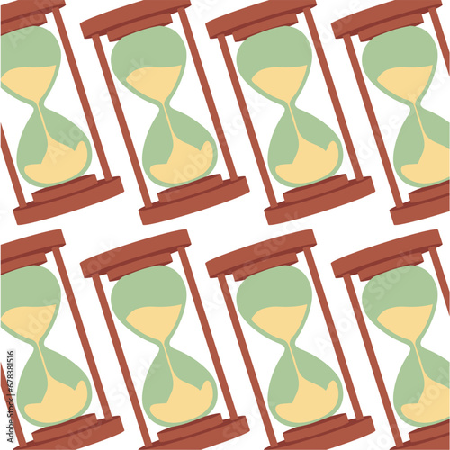 Sand watch icon Pattern background Vector