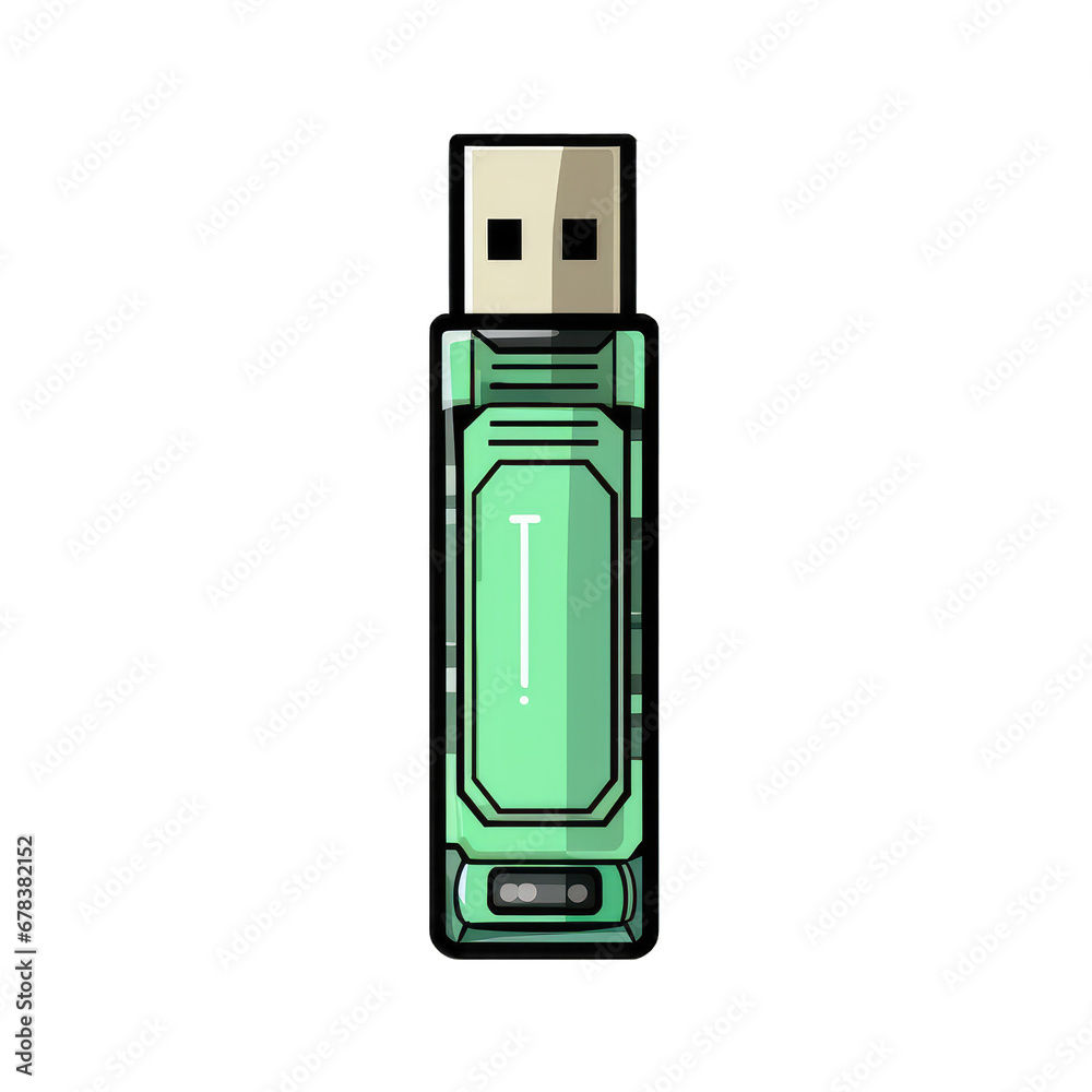 USB flash drive . Clipart PNG image . Transparent background . Cartoon vector style . Generative AI USB flash drive . Clipart PNG image . Transparent background . Cartoon vector style . Generative AI