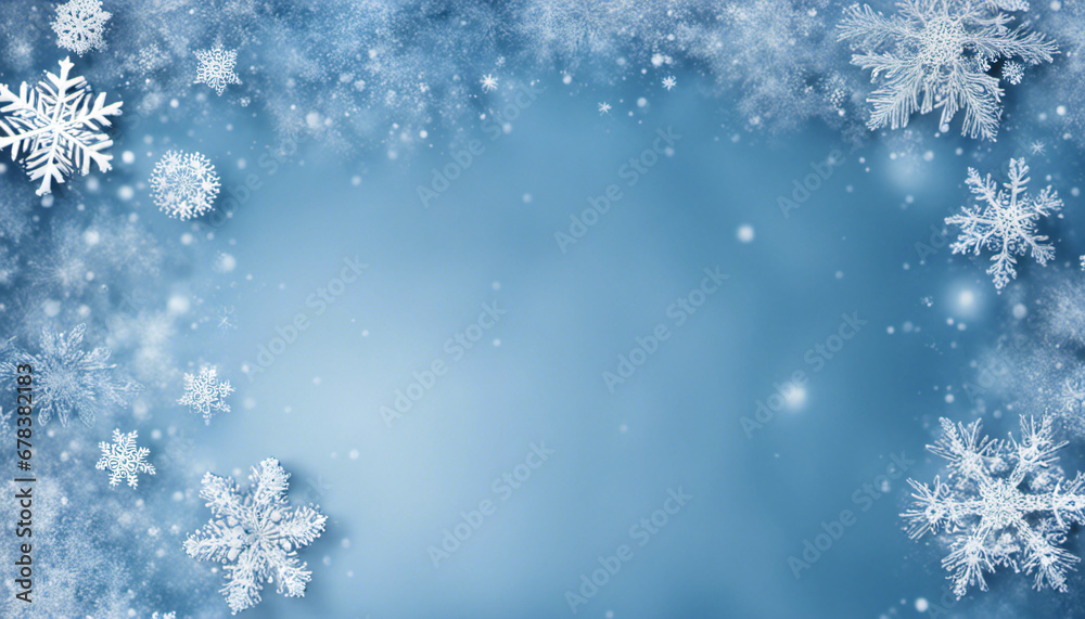 christmas background with snowflakes - obrazy, fototapety, plakaty 