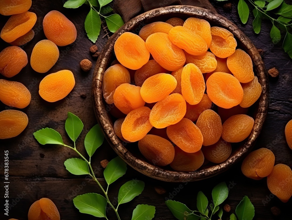 Dry Apricot Stack Isolated, Dried Apricots Pile, Healthy Orange Fruits Group, Sweet Organic Dessert Snack