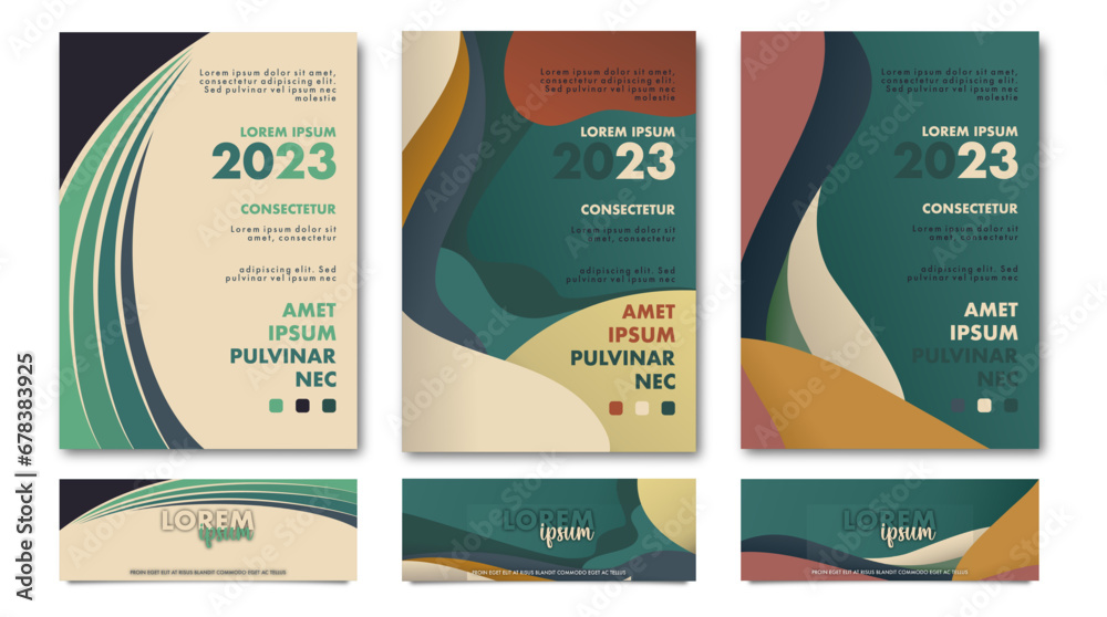 3 modèles d’affiches et bannière design, événement, entreprise, web, abstrait.