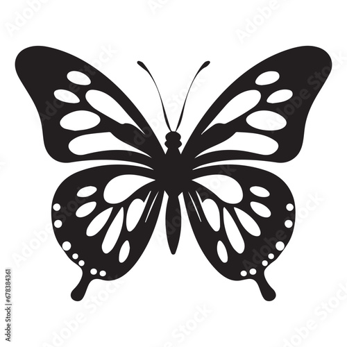 Black and white Butterfly Drawing vector,print ready eps, © YASAR