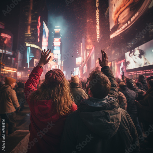 watch television broadcasts of New Year's Eve celebrations, especially the famous Times Square Ball Drop in New York City. © Wesley