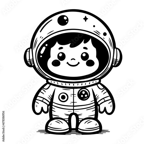 baby astronaut on white background