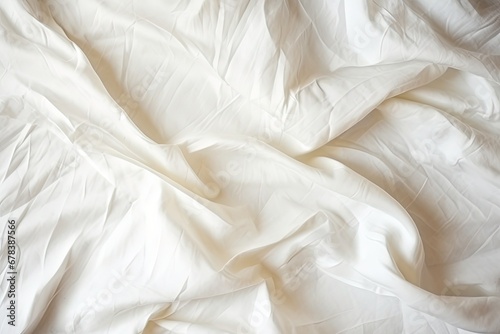 Abstract white crumpled linen background.