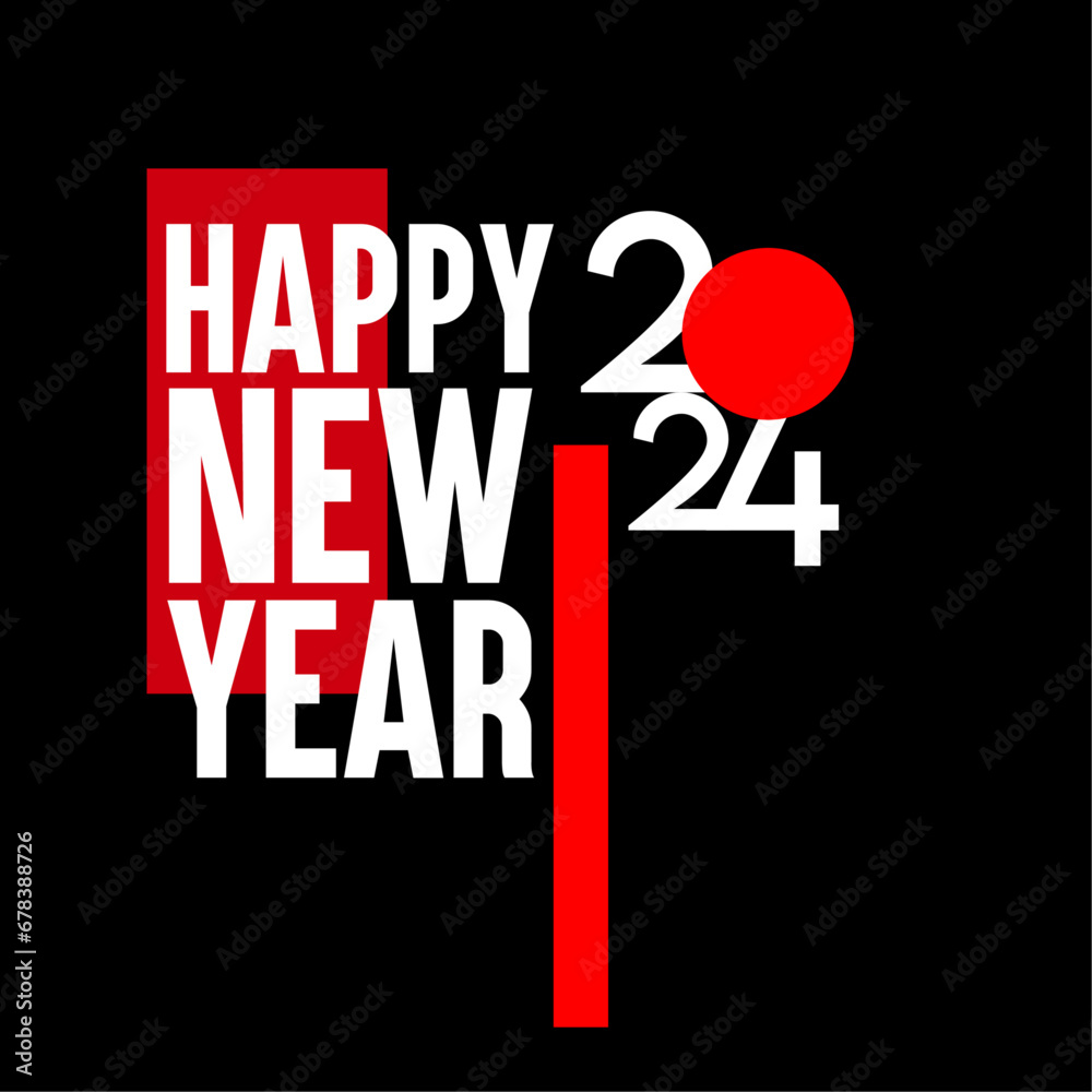Fototapeta premium happy new year wish card or promotional card for social media and marketing