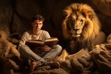 Daniel in the lions den.