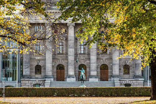 Autumn view of the famous State chancellery - Staatskanzlei in Munich, Germany photo