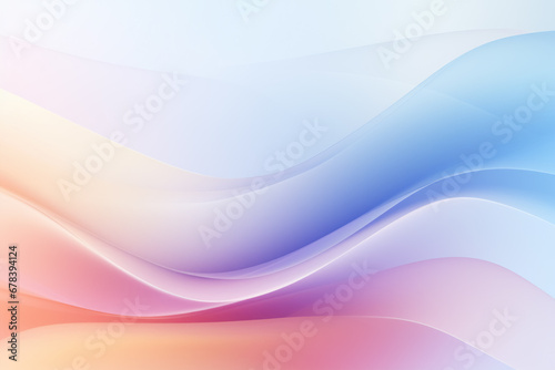 Abstract pastel background with curved wave shapes with gradient. Mock up with place for text