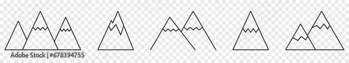 Wallpaper Mural Mountain line icons set. Vector illustration isolated on transparent background Torontodigital.ca