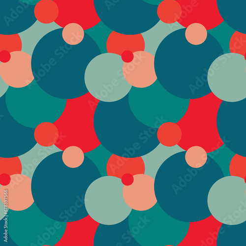 Vintage geometric pattern with circles in the style of the 70s and 60s.
