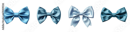 Blue bow tie  Hyperrealistic Highly Detailed Isolated On Transparent Background Png File photo