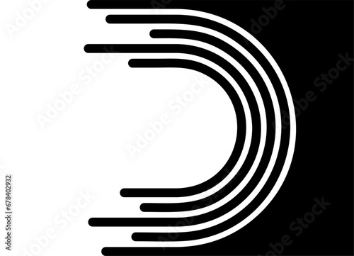 Striped vector pattern in retro style from semicircular lines. Modern vector background.