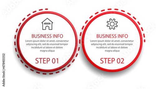 Bilde på lerret Simple 2 step infographic