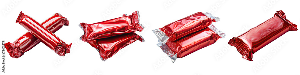 Candy in a red wrapper Hyperrealistic Highly Detailed Isolated On