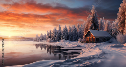 A realistic image of a winter landscape with snow-cover © VSzili
