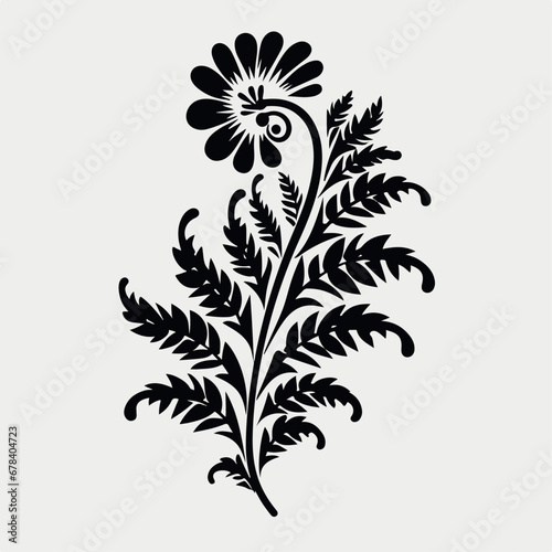 Ferns in cartoon  doodle style. 2d vector illustration in logo  icon style. AI Generative