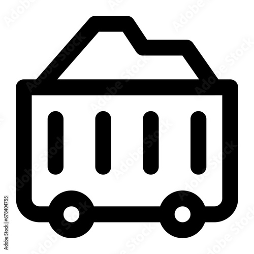 Coal icon with outline style.