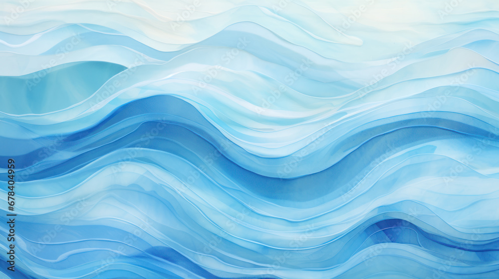 Abstract Paper Painting with Blue Wave Texture Abstract Paper Painting with Blue Wave Texture