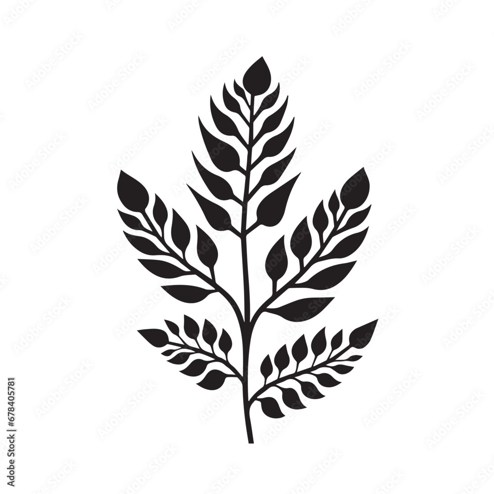Ferns in cartoon, doodle style. 2d vector illustration in logo, icon style. AI Generative