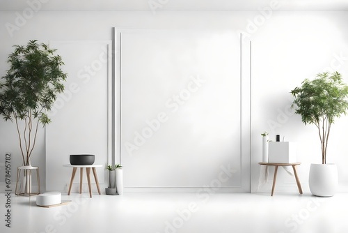 CLEAN SCENE MOCKUP FOR PRODUCTS, WHITE WALLS, BACKGROUND FOR PRODUCTS By Belusio photo