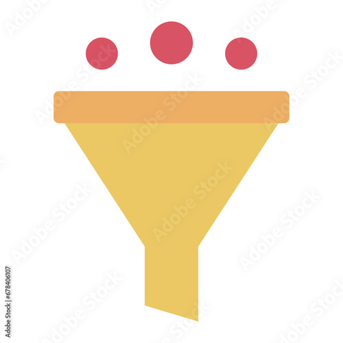 Funneling colorful flat icon