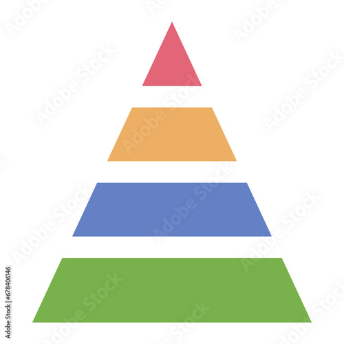Pyramid colorful flat icon