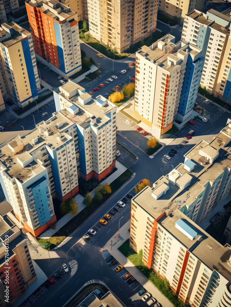 Fototapeta premium Ciudad colorida vista aérea