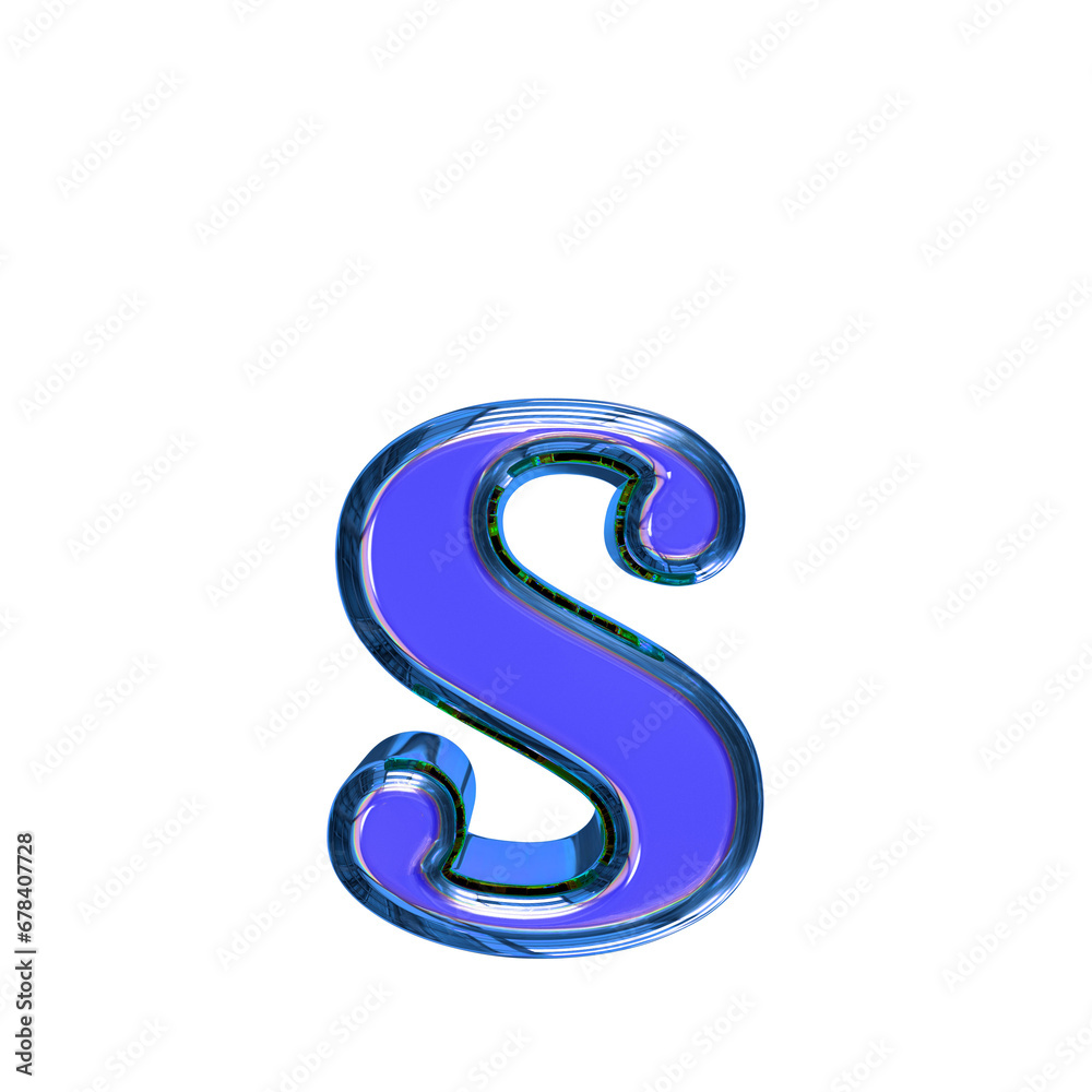 Blue symbol in a blue frame. letter s Blue symbol in a blue frame. letter s