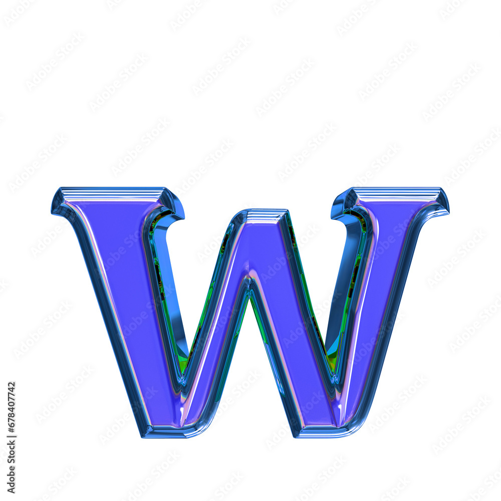 Blue symbol in a blue frame. letter w Blue symbol in a blue frame. letter w