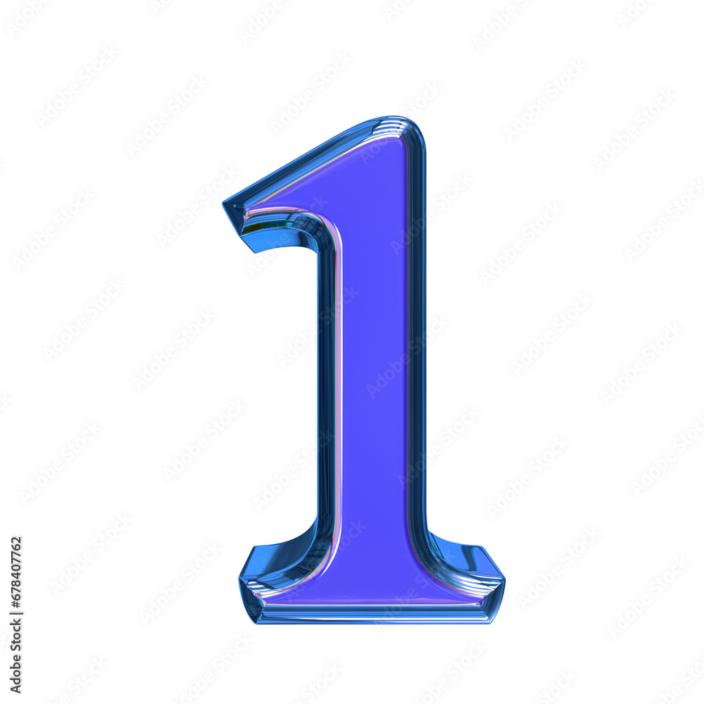 Blue symbol in a blue frame. number 1 Blue symbol in a blue frame. number 1