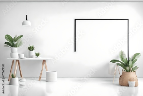 CLEAN SCENE MOCKUP FOR PRODUCTS, WHITE WALLS, BACKGROUND FOR PRODUCTS By Belusio photo