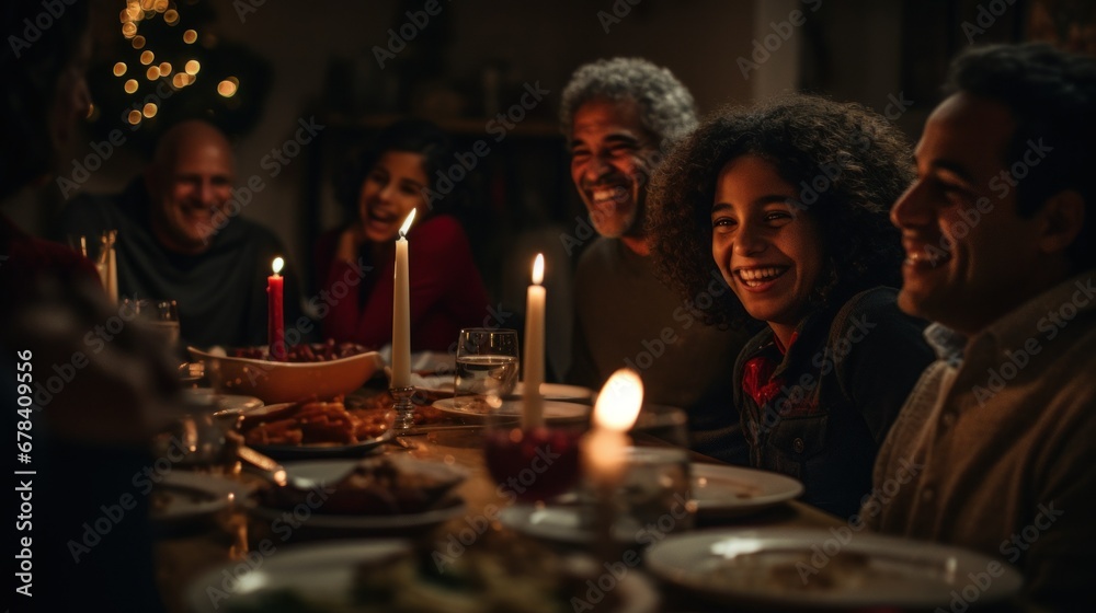 A group of friends having dinner