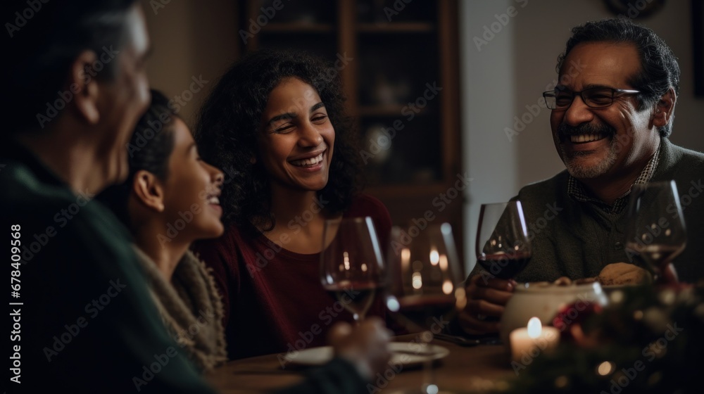 A group of friends having dinner A group of friends having dinner