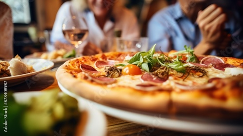 A group of friends eating pizza together