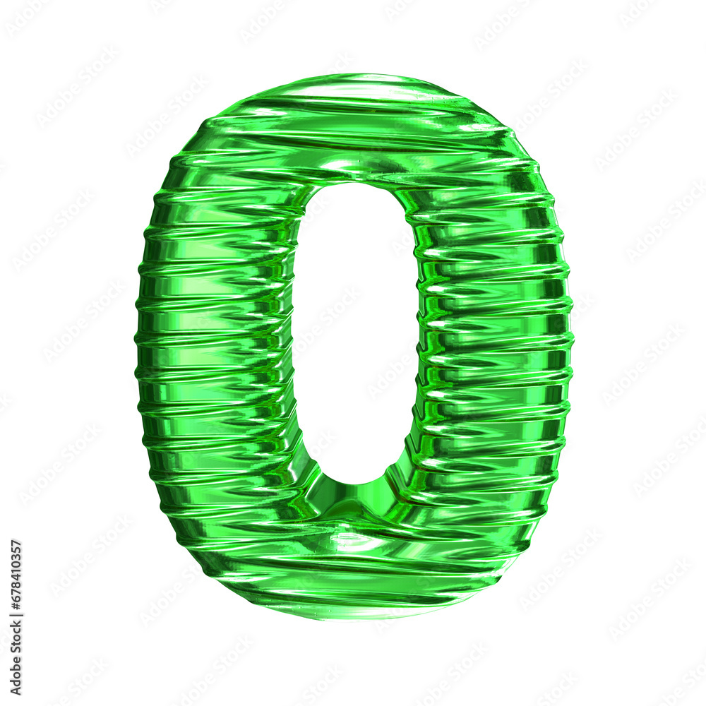 Green symbol with ribbed horizontal. number 0 Green symbol with ribbed horizontal. number 0