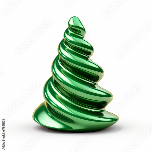 Christmas tree. Abstract tree. Christmas decoration. 3D Christmas tree isolated on flat background.