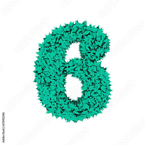 Symbol from menthol leaves. number 6