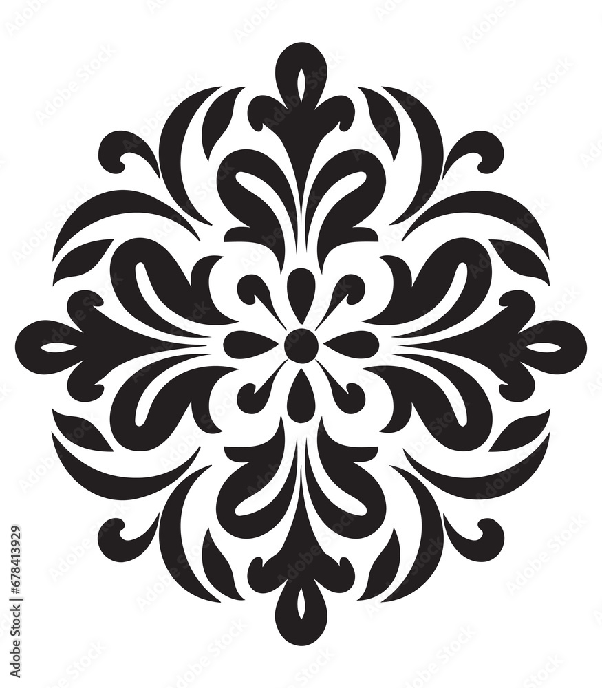 Ornaments Mandala Floral Silhouette İllüstrasyon,eps, cut file Ornaments Mandala Floral Silhouette İllüstrasyon,eps, cut file