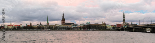 panorama of Old Riga across the Daugava river 1