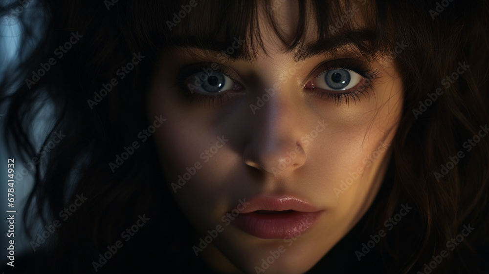 close - up portrait of young girl with beautiful eyes and long dark hair. studio shot. close - up portrait of young girl with beautiful eyes and long dark hair. studio shot.