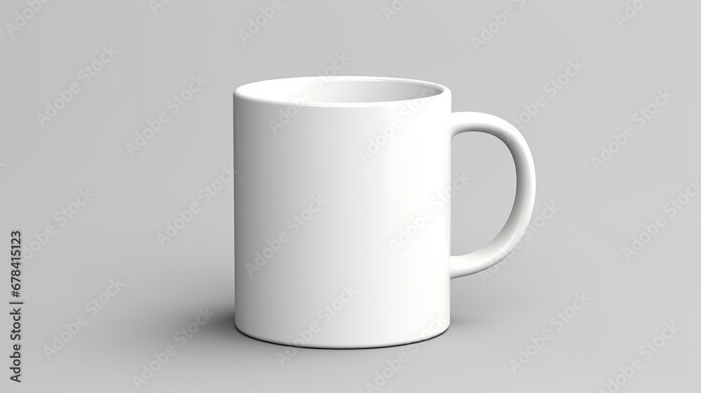 Obraz premium empty white mug on white wooden table
