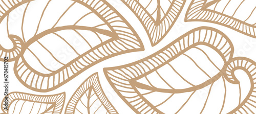 Golden Leaf Seamless Abstract background Wallpaper