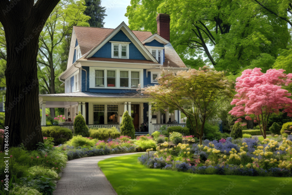 Beautiful house in garden. Beautiful house in garden.