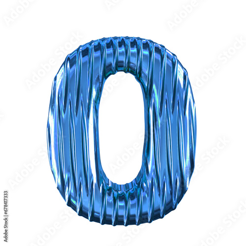 Blue symbol with vertical ribs. number 0