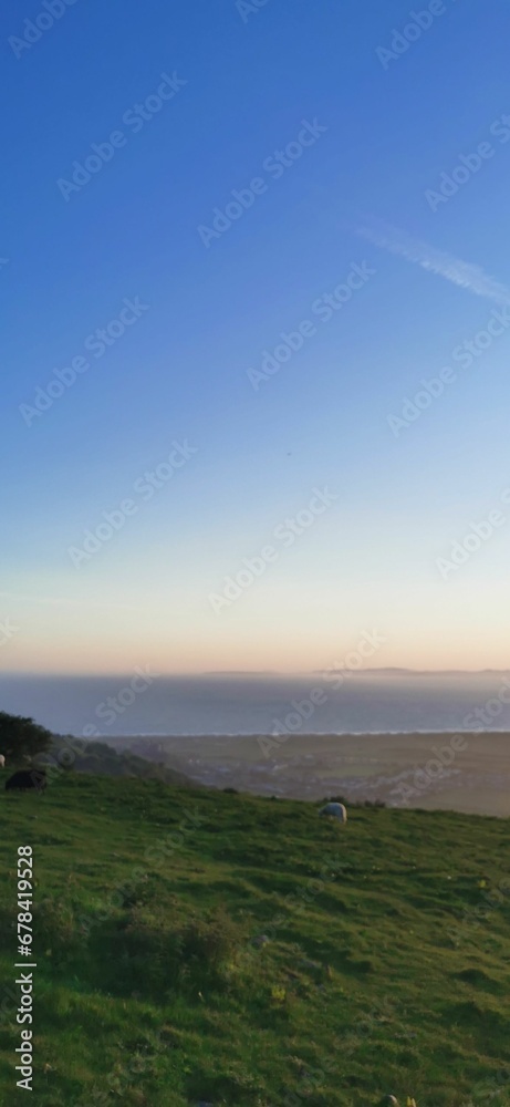 Beautiful landscape of green plains on a sunny morning Beautiful landscape of green plains on a sunny morning