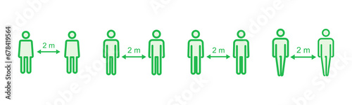 Social distance icon set. social distancing icon. self quarantine sign