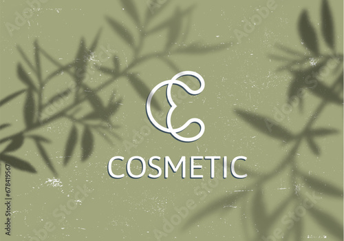 Minimalist Logo for Eco Cosmetic Brands. Vector Emblem Concept. Business Logo Template. C and E Emblem