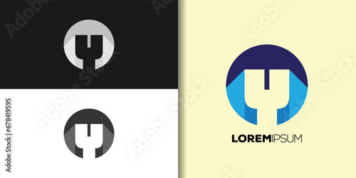 artsy letter y logo set